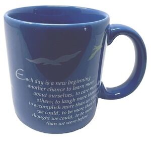 American Greetings Mug Blue Each Day is a New Beginning Inspirational Coffee Cup